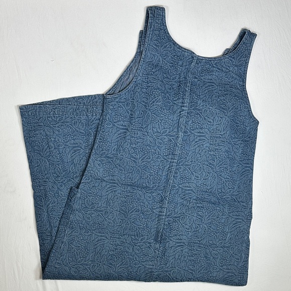 Big Pockets Vintage Y2K Floral Berry Print 100% Cotton Denim Dress - Picture 6 of 8